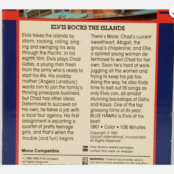 *SOLD* 4 Blue Hawaii (VHS, 1961) 6286E1M - Picture 5 of 11